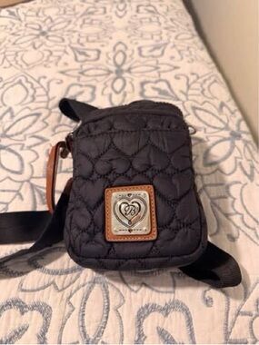 Brighton Black Quilted Crossbody with Heart Medallion